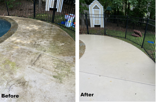 pool deck side by side_feat From The Roof To The Road: What Surfaces Can You Soft Wash?